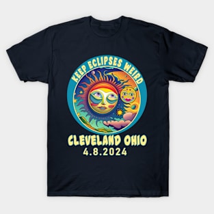 CLEVELAND OHIO KEEP ECLIPSES WEIRD SOLAR ECLIPSE APRIL 2024 T-Shirt